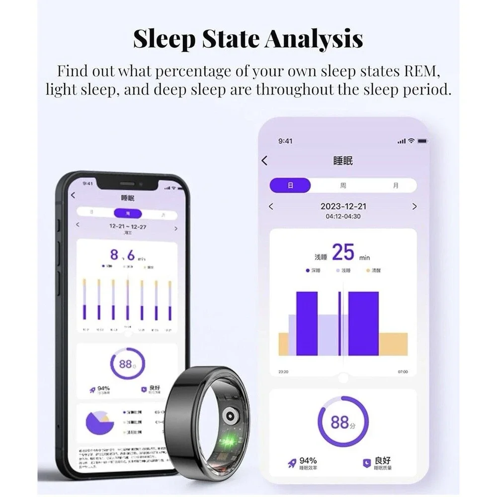 Smart Ring with Heart Rate, Blood Oxygen Monitoring–Multi-Sport Mode B10